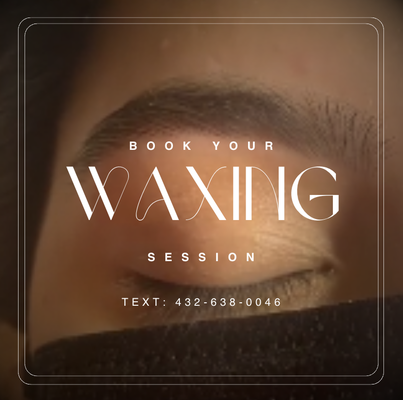 Waxing - Enjoy smooth, hair-free skin with our gentle, precise waxing services. We use high-quality wax and soothing techniques for comfortable, long-lasting results - perfect for face and body.

Services Offered: Brow shaping & lip/chin waxing ✨ Full face waxing ✨ Underarm, arms, and leg waxing ✨ Bikini and Brazilian waxes (female only) ✨ After-wax soothing treatments

Why Choose Us? Feel confident knowing your comfort, privacy, and smooth results are always our focus. Experience a professional approach in a relaxing environment.

✨ Get silky-smooth skin, Book your waxing appointment online or text 432-638-0046!
