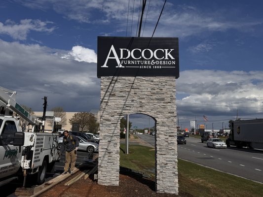 CUSTOM MONUMENT SIGNS - Adcock Furniture & Design is remodeling, and Rey Signs is here to help. We assisted with bringing the rebranding vision to life. We carefully created custom-welded backlit letters along with a one-of-a-kind monument sign. CUSTOM MONUMENT SIGNS - Adcock Furniture & Design is remodeling, and Rey Signs is here to help. We assisted with bringing the rebranding vision to life. We carefully created custom-welded backlit letters along with a one-of-a-kind monument sign.