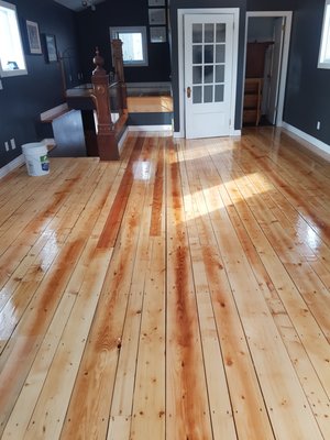 Rockyview Calgary NW flooring restoration - This is an older home in Rockyview County. It had spruce, pine, and fir plank flooring throughout. Wildrose Hardwood was hired to resurface, the whole home with Poloplaz Semigloss Oil based finish. Rockyview Calgary NW flooring restoration - This is an older home in Rockyview County. It had spruce, pine, and fir plank flooring throughout. Wildrose Hardwood was hired to resurface, the whole home with Poloplaz Semigloss Oil based finish.