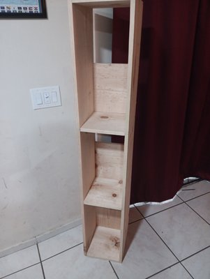 Customization - Built custom shelving to fill in a gap alongside the refrigerator. New refrigerator installation. Customization - Built custom shelving to fill in a gap alongside the refrigerator. New refrigerator installation.
