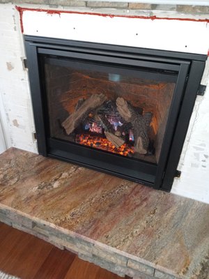 New Gas Fireplace Install - installed new fireplace an flue runs through the roof New Gas Fireplace Install - installed new fireplace an flue runs through the roof