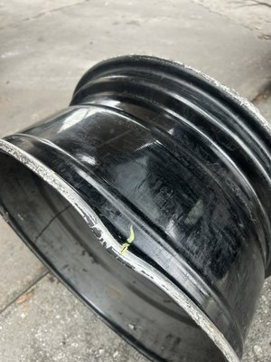 Bent Wheels Repair - This is a bent wheel that a customer brought us to repair. We are showing the before and after pictures of the wheel we repaired in less than 3 hours.