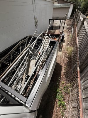 Scrap metal madness - Took on a job for a older gentleman had been collecting metal for years 2 tons worth of steel gave him a 25 % discount on total price he was very happy to have a lot of space back Scrap metal madness - Took on a job for a older gentleman had been collecting metal for years 2 tons worth of steel gave him a 25 % discount on total price he was very happy to have a lot of space back