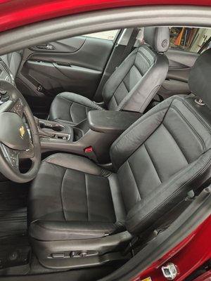 Leather Seat Conversion - A request coming through more frequently these days is to convert an interior from flimsy cloth to rugged, classy leather. We utilize high-quality pre-made kits from Katzkin, available in all sorts of color and pattern combinations. This customer wanted all black in a simple pattern. Still, it looks amazing! Leather Seat Conversion - A request coming through more frequently these days is to convert an interior from flimsy cloth to rugged, classy leather. We utilize high-quality pre-made kits from Katzkin, available in all sorts of color and pattern combinations. This customer wanted all black in a simple pattern. Still, it looks amazing!