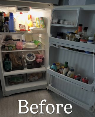 FRIDGE - These two customers had open and expired items . FRIDGE - These two customers had open and expired items .