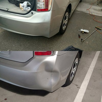 Bumper & Rear Repairs - Paintless dent removal is a cutting edge technology that completely removes body damage such as dings, dents, creases, and hail damage without the need for paint.
By using speciality tools (specifically made for PDR), we can repair dings and dents on any panel of any metal vehicle, as long as the paint has not been fractured or damaged prior to the repair, and there is access to the dent from behind.
Please text 3-5 pictures to 916-715-2159 for a free estimate or visit our website estimate page.Please include year, make, and model. Thank you! Alex Bumper & Rear Repairs - Paintless dent removal is a cutting edge technology that completely removes body damage such as dings, dents, creases, and hail damage without the need for paint.
By using speciality tools (specifically made for PDR), we can repair dings and dents on any panel of any metal vehicle, as long as the paint has not been fractured or damaged prior to the repair, and there is access to the dent from behind.
Please text 3-5 pictures to 916-715-2159 for a free estimate or visit our website estimate page.Please include year, make, and model. Thank you! Alex