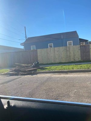 Fence Repair - This customer only needed to have a small section of fencing redone due to hurricane IDA. Fence Repair - This customer only needed to have a small section of fencing redone due to hurricane IDA.