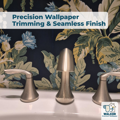 Botanical Oasis Vanity & Wall Installation - A close-up look at our expert precision! Installing vibrant botanical wallpaper around bathroom vanities requires extreme attention to detail. For this project, we achieved a seamless finish with perfectly matched patterns across every single panel.
Look closely at the custom trimming around the satin nickel faucet fixtures and the seamless integration around the light switches and door frames — no gaps, no overlaps, just flawless edges. We use premium, moisture-resistant adhesives specifically designed for bathrooms to ensure your wallpaper stays pristine for years to come.
📐 Want to elevate your bathroom walls? Message us on Yelp with your project details for a fast, free estimate! Botanical Oasis Vanity & Wall Installation - A close-up look at our expert precision! Installing vibrant botanical wallpaper around bathroom vanities requires extreme attention to detail. For this project, we achieved a seamless finish with perfectly matched patterns across every single panel.
Look closely at the custom trimming around the satin nickel faucet fixtures and the seamless integration around the light switches and door frames — no gaps, no overlaps, just flawless edges. We use premium, moisture-resistant adhesives specifically designed for bathrooms to ensure your wallpaper stays pristine for years to come.
📐 Want to elevate your bathroom walls? Message us on Yelp with your project details for a fast, free estimate!
