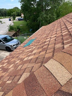 Roof Vent Pipe Repair and Roof Leak Prevention Project in Frisco, TX - Roof Vent Pipe Repair and Roof Leak Prevention Project in Frisco, TX

Advantage Remodeling and Roofing recently completed a residential roof repair project in Frisco, Texas involving damaged vent pipe flashing, vulnerable ridge areas, and multiple roof penetration concerns that could have eventually caused serious water intrusion problems.

In North Texas, roofing systems are constantly exposed to intense heat, UV rays, hailstorms, strong winds, and rapid temperature changes. While many homeowners focus mainly on shingles after a storm, smaller roofing components like vent pipe flashings and ridge transitions are often the real source of hidden roof leaks.

During our inspection, we identified several problem areas requiring immediate attention, including:

* Deteriorated plumbing vent flashing
* Aging sealants around roof penetrations
* Exposed areas vulnerable to moisture intrusion
* Ridge sections requiring waterproof reinforcement
* Storm and weather-related wear around critical roofing components

One of the main issues involved a damaged plumbing vent pipe where the flashing assembly had begun to fail from long-term exposure to Texas weather conditions. When flashing around roof penetrations deteriorates, water can slowly enter beneath shingles and damage roof decking, insulation, and attic areas before homeowners even notice visible signs inside the home.

Our crew carefully removed the damaged materials and inspected the surrounding roofing system to confirm there were no hidden structural concerns underneath. Temporary waterproof protection was installed during the repair process to keep the home protected while work was being completed.

The repair project included:

* Removal of damaged vent flashing
* Roof penetration sealing
* Waterproofing reinforcement
* Architectural shingle matching
* Ridge transition repairs
* Leak prevention improvements

Matching the existing architectural shingles was important to maintain both the appearance and performance consistency of the roofing system.

Ridge areas were also reinforced because these sections handle critical ventilation and water-shedding functions at the highest point of the roof. If ridge components become compromised, moisture can spread beneath surrounding roofing materials and eventually create expensive structural issues.

Roof penetrations are among the most common sources of roof leaks in Frisco and throughout North Texas. Components such as plumbing vents, furnace vents, flashing systems, and roof transitions constantly expand and contract under extreme temperatures. Over time, sealants dry out, flashing cracks, and water begins finding entry points beneath the roof system.

This is why regular roof inspections are so important after hailstorms, wind events, and seasonal weather changes in Collin County.

At Advantage Remodeling and Roofing, we focus on identifying the root cause of roofing problems instead of applying temporary cosmetic repairs. Our goal is to provide long-term roofing solutions designed specifically for Texas weather conditions.

We proudly provide:

* Roof repairs
* Roof inspections
* Storm damage assessments
* Vent pipe flashing replacement
* Leak detection and prevention
* Ridge and flashing repairs
* Insurance claim assistance
* Full roof replacement services

Our team proudly serves Frisco, McKinney, Plano, Allen, and surrounding North Texas communities with professional roofing services focused on quality, transparency, and long-term protection.

Remove the Bandage — Trust Advantage!