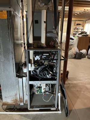 Furnace Replacement - This furnace replacement job was at the same home as the 75 gallon water heater project. Here is a before and after.