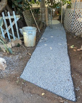 Walkway - This job was done for a client that wanted to get a walkway but had overgrown plants and roots going across the ground and needed to be removed after leveling ground and prepping for walkway client decided to add a circular concrete slab to connect to his original concrete walkway. Walkway - This job was done for a client that wanted to get a walkway but had overgrown plants and roots going across the ground and needed to be removed after leveling ground and prepping for walkway client decided to add a circular concrete slab to connect to his original concrete walkway.