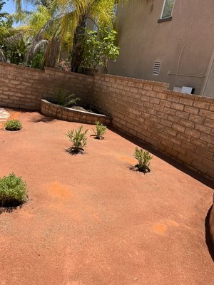 Tango Project - Full demolition followed by decomposed granite and plant installation. Tango Project - Full demolition followed by decomposed granite and plant installation.