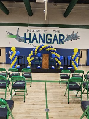 Back-to-School Kickoff Decor - Hosted by EdKey.org @ Sequoia Pathfinder Academy - Back2School Kickoff Faculty Meeting
Full Spiral Arch with matching 5ft Balloon Columns a Back-to-School Kickoff Decor - Hosted by EdKey.org @ Sequoia Pathfinder Academy - Back2School Kickoff Faculty Meeting
Full Spiral Arch with matching 5ft Balloon Columns a