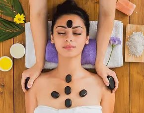 MASSAGE THERAPY - Our massage and spa menu have many choices to regenerate the mind and body. We use pharmaceutical grade Glymed Plus and Repechage in our facial services. Prices are on our website.

Massage - Whether it’s relaxation or to help with your sore neck, your massage will be customized depending on your needs.

Cupping - Cupping is a form of massage which decompresses soft tissues using vacuum suction. It helps with pain, inflammation, blood flow and releasing tension.

Hot Stone Massage - Hot stones help ease into the muscle tissue at a deeper level while the extra warmth provides faster therapeutic results and deeper relaxation.

Indian Head Massage - Indian Head Massage is a traditional ancient Ayurvedic practice from India.  This treatment stimulates the nerves and helps you relax, resulting in an improved mental state and physical health.  It increases circulation in the scalp which can also help with headaches, migraines, sinusitis, TMJ and hair loss.  It can be a standalone treatment or added to a 60 minute massage.