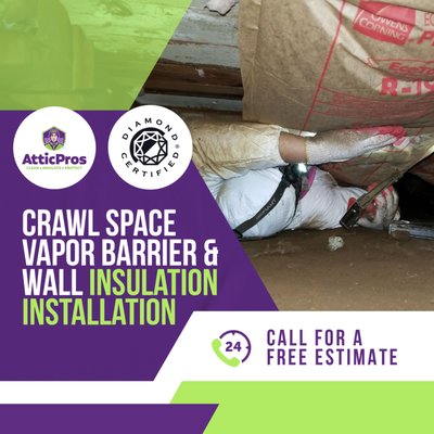 Crawl Space Vapor Barrier & Wall Insulation Installation - Your commercial property can be ruined if too much moisture gets into it. There is a risk of rotting wood, chipped paint, and mold drawing in too much moisture where it is not wanted.
All it takes is one good leak to cause thousands of dollars worth of damage and if an area is already vulnerable to moisture, you may have to spend much more money if not taken care of appropriately.
Our Attic Pros experts can help you prevent moisture from doing damage by installing a crawlspace vapor barrier, a durable membrane that works to prevent the infiltration of water vapor in a crawlspace.
When combined with our special waterproofing system, you will not have to worry about moisture taking over your space.
Give us a call today to schedule an appointment. Making sure your crawlspace is protected from moisture is important. Installing a crawlspace vapor barrier will allow you to keep your crawlspace area protected without the worry of damage being caused. Typically made of plastic materials, the crawlspace vapor barrier is installed across the soil to prevent moisture from entering the crawlspace.
Our Attic Pros experts are experienced in helping clients keep their crawlspaces protected. Give us a call today for a free quote. Crawl Space Vapor Barrier & Wall Insulation Installation - Your commercial property can be ruined if too much moisture gets into it. There is a risk of rotting wood, chipped paint, and mold drawing in too much moisture where it is not wanted.
All it takes is one good leak to cause thousands of dollars worth of damage and if an area is already vulnerable to moisture, you may have to spend much more money if not taken care of appropriately.
Our Attic Pros experts can help you prevent moisture from doing damage by installing a crawlspace vapor barrier, a durable membrane that works to prevent the infiltration of water vapor in a crawlspace.
When combined with our special waterproofing system, you will not have to worry about moisture taking over your space.
Give us a call today to schedule an appointment. Making sure your crawlspace is protected from moisture is important. Installing a crawlspace vapor barrier will allow you to keep your crawlspace area protected without the worry of damage being caused. Typically made of plastic materials, the crawlspace vapor barrier is installed across the soil to prevent moisture from entering the crawlspace.
Our Attic Pros experts are experienced in helping clients keep their crawlspaces protected. Give us a call today for a free quote.