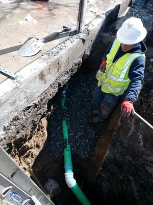 Partial Sewer Line Replacement in Denver - This home needed a partial line replacement including a new tap in the city of Denver. We used a small excavator because it was a tight space. The new line is SDR35 PVC and it is bedded in 3/4 inch crushed granite to prevent shifting and sagging. Once the trench was back filled with flow fill, the concrete was patched. Once the concrete dries, it will looks like Sewer Lines Only was never there! :) Partial Sewer Line Replacement in Denver - This home needed a partial line replacement including a new tap in the city of Denver. We used a small excavator because it was a tight space. The new line is SDR35 PVC and it is bedded in 3/4 inch crushed granite to prevent shifting and sagging. Once the trench was back filled with flow fill, the concrete was patched. Once the concrete dries, it will looks like Sewer Lines Only was never there! :)