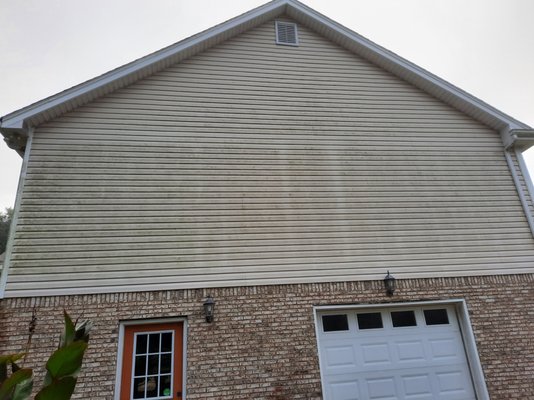 House Wash - We use a Soft Wash method of safely cleaning your home. We never apply high pressure directly to the exterior surfaces of your home. The result is a thoroughly clean home that no longer is green from mold and algae. House Wash - We use a Soft Wash method of safely cleaning your home. We never apply high pressure directly to the exterior surfaces of your home. The result is a thoroughly clean home that no longer is green from mold and algae.
