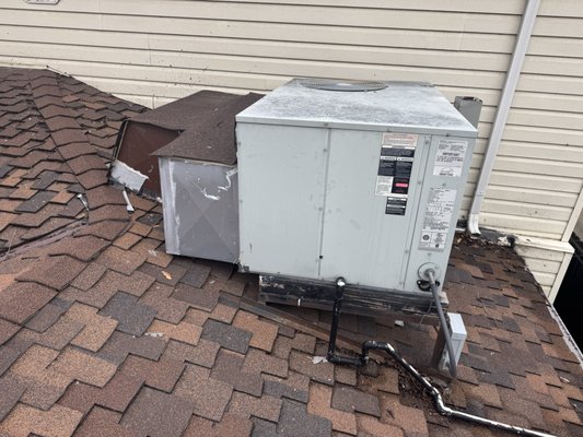 Roof Top Package Unit - The installation includes delivering and setting a new rooftop package HVAC unit onto the designated curb using appropriate lifting equipment. The existing unit will be safely disconnected, removed, and disposed of according to local regulations. The new unit will be aligned and secured to the newly installed roof curb, ensuring proper sealing to maintain weatherproof integrity. Roof Top Package Unit - The installation includes delivering and setting a new rooftop package HVAC unit onto the designated curb using appropriate lifting equipment. The existing unit will be safely disconnected, removed, and disposed of according to local regulations. The new unit will be aligned and secured to the newly installed roof curb, ensuring proper sealing to maintain weatherproof integrity.