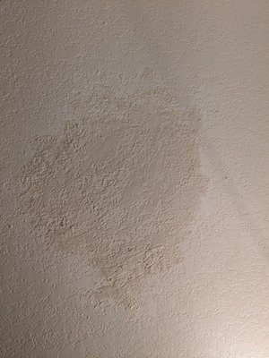 Hole Patch & Match Repair - My clients son punched a decent sized hole in the wall. A common thing I see people trying to do that I don't recommend doing is taking the piece of sheetrock, cutting out the circle and leaving the remaining paper on to use as a patch. As good of an idea as it may seem, it takes a lot more work and materials to get those paper lines to disappear. The better solution is to cut out a perfect circle that fits the hole and apply and install some backing. You'll avoid those easy to see lines from the paper if you did it the other way. And you won't be mudding for hours and days trying to get those lines to disappear. This process is much quicker, looks clean, and gives you a better result. After getting it mudded and sanded, I texture matched the existing texture perfectly. Hole Patch & Match Repair - My clients son punched a decent sized hole in the wall. A common thing I see people trying to do that I don't recommend doing is taking the piece of sheetrock, cutting out the circle and leaving the remaining paper on to use as a patch. As good of an idea as it may seem, it takes a lot more work and materials to get those paper lines to disappear. The better solution is to cut out a perfect circle that fits the hole and apply and install some backing. You'll avoid those easy to see lines from the paper if you did it the other way. And you won't be mudding for hours and days trying to get those lines to disappear. This process is much quicker, looks clean, and gives you a better result. After getting it mudded and sanded, I texture matched the existing texture perfectly.