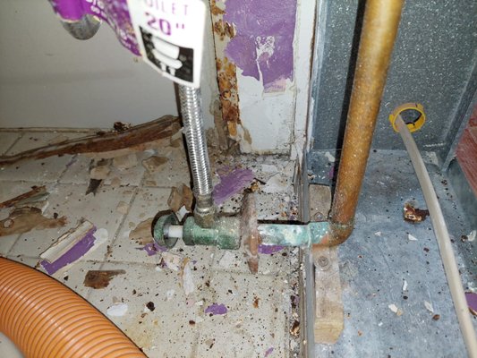 Mold remediation - We restored a home with severe mold damage in structural walls, bathroom and living room.