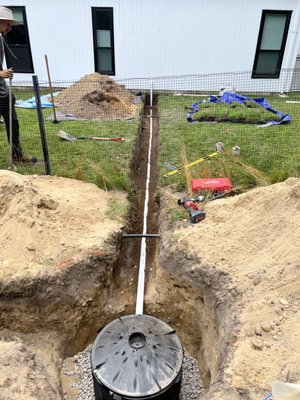 Dual Dry-Well Install - We installed a new drywell system for a client that wanted to bring there laundry to their first story and to get those damaging soap suds out of their cesspool ! Dual Dry-Well Install - We installed a new drywell system for a client that wanted to bring there laundry to their first story and to get those damaging soap suds out of their cesspool !