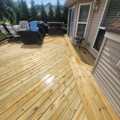Howell Redesigned Deck Board Layout - This full re-deck was installed by myself only so with it needing changes plus custom cuts in certain sections Howell Redesigned Deck Board Layout - This full re-deck was installed by myself only so with it needing changes plus custom cuts in certain sections