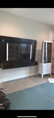 Floating Entertainment Center - Floating entertainment Center installed for a customer Floating Entertainment Center - Floating entertainment Center installed for a customer