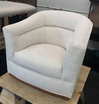 Living room set - This model is one of our greatest accomplishments. As you take a look you can see how the old changes from being a presentable chair. The couch  was in pretty bad condition so we have to give it a more life color to the couch and had to make the couch match to the chair.-