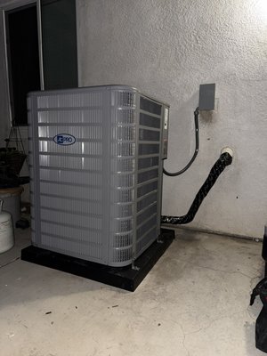 Single Stage full system replacement - Replaced the existing single-stage heating and air conditioning system, including the evaporator coil.