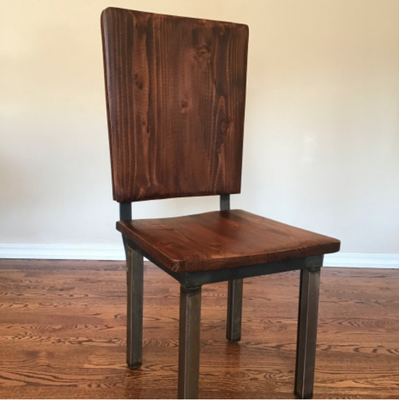 Chairs - We strive to create furniture that strikes a balance of ruggedness and warmth. Each item sits upon a uniquely designed welded steel frame and is then "married" to hand rubbed solid wood. Reminiscent of old world ideals and craftsmanship, Rustic Industrial Designs' furniture is created to be long lasting and easily maintained.
