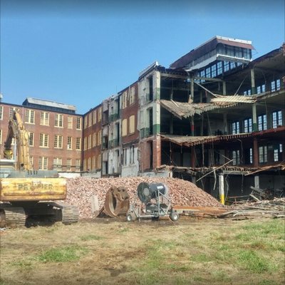 Buster Brown Shoe Factory Demolition - Multi Story Old Commercial Factory - Brick and Wood Structure Buster Brown Shoe Factory Demolition - Multi Story Old Commercial Factory - Brick and Wood Structure