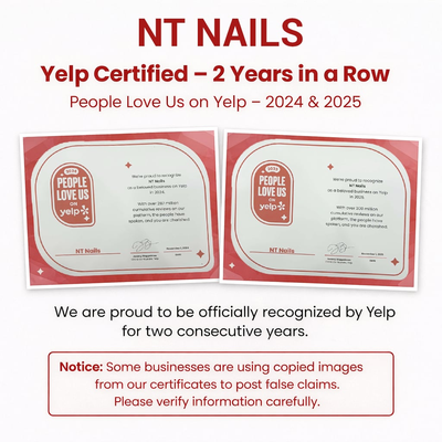Yelp 2024-2025: Certification & Fraud Alert - We are honored to receive the "People Love Us on Yelp" award for the second year in a row (2024 & 2025). This represents legitimate hard work and genuine love from our clients.
Unfortunately, we’ve noticed other businesses using manipulated images of our certificates to claim this honor for themselves. If you pay attention to the details in their photos, you can easily spot the cut-and-paste edits. We take pride in being the only salon in Emeryville to officially receive this recognition for two consecutive years; any other local business claiming this specific double-honor is unfortunately displaying a counterfeit.
We believe our customers are smart enough to tell the difference between a real achievement and a fake post. Thank you for always choosing authenticity and quality with us! ❤️ Yelp 2024-2025: Certification & Fraud Alert - We are honored to receive the "People Love Us on Yelp" award for the second year in a row (2024 & 2025). This represents legitimate hard work and genuine love from our clients.
Unfortunately, we’ve noticed other businesses using manipulated images of our certificates to claim this honor for themselves. If you pay attention to the details in their photos, you can easily spot the cut-and-paste edits. We take pride in being the only salon in Emeryville to officially receive this recognition for two consecutive years; any other local business claiming this specific double-honor is unfortunately displaying a counterfeit.
We believe our customers are smart enough to tell the difference between a real achievement and a fake post. Thank you for always choosing authenticity and quality with us! ❤️