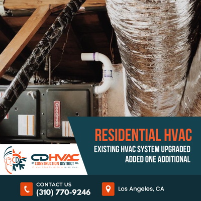 Residential HVAC - Existing HVAC system upgraded, added one additional unit to the new ADU and a ductless unit to the guest bedroom Residential HVAC - Existing HVAC system upgraded, added one additional unit to the new ADU and a ductless unit to the guest bedroom