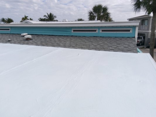 roofing - this was the rear roof with architectural shingles 25 year and a silicone waterproofing on a metal roof roofing - this was the rear roof with architectural shingles 25 year and a silicone waterproofing on a metal roof