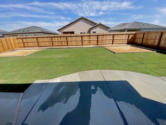 Full On Backyard Landscape re design - Concrete Curb all the way around , Concrete Box 14x14 for Decomposed Granite , Concrete Slab with Deck o Drain with water purposes & Bermuda SOD with irrigation system installed Full On Backyard Landscape re design - Concrete Curb all the way around , Concrete Box 14x14 for Decomposed Granite , Concrete Slab with Deck o Drain with water purposes & Bermuda SOD with irrigation system installed