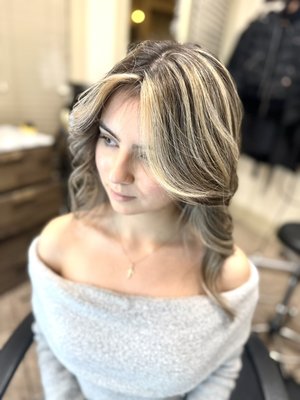 Foliag - This foliage was done on dark hair and just used toner top on highlights