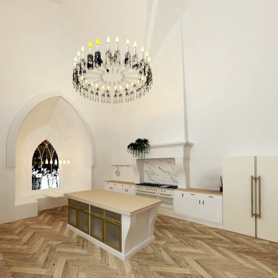 Modern Gothic Kitchen - This project was taking both old Gothic elements and modern classic elements to create a light and historical inspired space. Modern Gothic Kitchen - This project was taking both old Gothic elements and modern classic elements to create a light and historical inspired space.