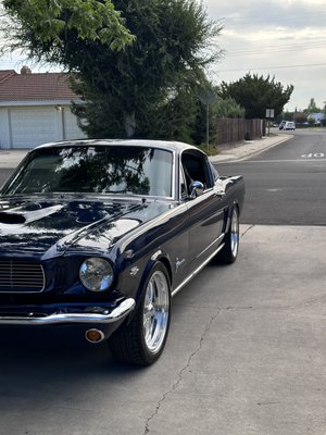 65 ford mustang paint correction and coating - This car was repainted a few years back and had some orange peel and scuffs. Customer wanted to make his old mustang to be glossed out for a show coming up so we did what anyone would do. We did a two step correction and a 5 year coating on this beauty. She stood out and he won second in his show.