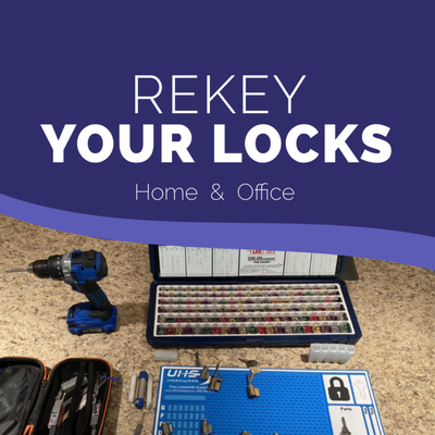 REKEY YOUR LOCKS - Rekeying locks provides an affordable solution to:
Change key control
Upgrade security
Prevent unauthorized access
Expert Rekeying Services:
Residential rekeying (homes, apartments)
Commercial rekeying (offices, businesses)
Rekeying for landlords and property managers
Benefits:
New keys, same locks
Cost-effective alternative to replacement
Enhanced security and peace of mind REKEY YOUR LOCKS - Rekeying locks provides an affordable solution to:
Change key control
Upgrade security
Prevent unauthorized access
Expert Rekeying Services:
Residential rekeying (homes, apartments)
Commercial rekeying (offices, businesses)
Rekeying for landlords and property managers
Benefits:
New keys, same locks
Cost-effective alternative to replacement
Enhanced security and peace of mind