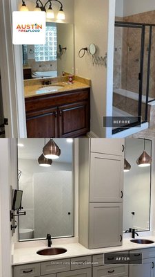 Rebuild Services - When your home or business suffers water damage or fire damage in Austin, there’s no time to wait. We have 24-hour disaster victim assistance as well as emergency restoration and clean-up services to make sure no time is wasted. We strive to minimize property loss by securing your damaged building after a fire, flood, or storm. We offer rebuilding and remodeling options to make sure we restore your property back to how it was before.

ONE STOP RESTORATION
Here at Austin Fire and Flood, we are a full-service restoration company which means we perform rebuilds following damage to your home, not just the mitigation. Once everything is clean and dry, we can begin the remodeling project our professional designers discussed with you. If you have to live on the site while we remodel, we will put up dust barriers between our work zone and your living areas as well as close off all vents in the area being remodeled to avoid dust and paint fumes circulating through your home while we work.

UPGRADE WITH A REMODEL
With remodeling, it gives you the opportunity to possibly upgrade your home the way you want it to be. Everything that has been severely water damaged will have to go in this renovation anyway, so make your moves now. But remember to set a budget as you may have to be a bit flexible with it as things proceed as more damage might be discovered. Austin Fire & Flood will make sure you don’t have secondary damage concerns due to improper dry out or residual smoke off-gassing. Proper documentation is key, as well as hiring an advocate for you to make sure your structure is put back to pre-loss conditions (and oftentimes better than before).