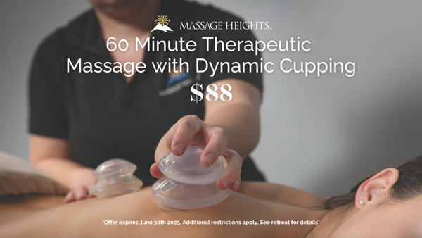 June Massage Offer! - Limited time offer Available only in June!
Experience ultimate relief with our 60-Minute Therapeutic Massage, enhanced with Dynamic Cupping to target deep tension and restore balance. Just $88.
Or treat yourself to our refreshing 30-Minute Express Facial, featuring Dermaflash technology for instantly smoother, brighter skin! $89
DISCLAIMER:
One redemption per person. Offer must be redeemed by 6/30/2025. Offer Valid at the 1604 & Bulverde, Alamo Heights, Bandera, Leon Springs, Medical Center, Schertz, Shavano Park, and TPC Parkway locations only. Massage Heights member services cannot be applied. Cannot be combined with any other discounts or offers. Service time for the session includes 25- minutes for a 30-minute service, and 50-minutes for a 60 minute service, of hands-on time. See Retreat for details. All rights reserved. June Massage Offer! - Limited time offer Available only in June!
Experience ultimate relief with our 60-Minute Therapeutic Massage, enhanced with Dynamic Cupping to target deep tension and restore balance. Just $88.
Or treat yourself to our refreshing 30-Minute Express Facial, featuring Dermaflash technology for instantly smoother, brighter skin! $89
DISCLAIMER:
One redemption per person. Offer must be redeemed by 6/30/2025. Offer Valid at the 1604 & Bulverde, Alamo Heights, Bandera, Leon Springs, Medical Center, Schertz, Shavano Park, and TPC Parkway locations only. Massage Heights member services cannot be applied. Cannot be combined with any other discounts or offers. Service time for the session includes 25- minutes for a 30-minute service, and 50-minutes for a 60 minute service, of hands-on time. See Retreat for details. All rights reserved.