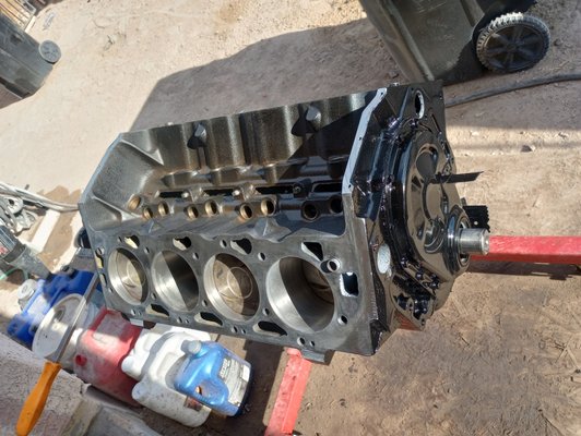 1992 Chevy Silverado c2500 motor - clean, painted, installed new gaskets, new cam, new timing chains for this long block. 1/2 way through. it will receive a serpentine belt kit and fuel injection system, spected to produce about 500hp 1992 Chevy Silverado c2500 motor - clean, painted, installed new gaskets, new cam, new timing chains for this long block. 1/2 way through. it will receive a serpentine belt kit and fuel injection system, spected to produce about 500hp