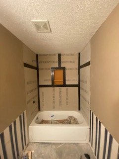 Bathroom remodel 2023 - This bathroom was outdated and in poor condition. We brought it back to life with a few special touches like new paint, shiplap walls and ceiling, tile shower and floors, and some minor custom trim work. Bathroom remodel 2023 - This bathroom was outdated and in poor condition. We brought it back to life with a few special touches like new paint, shiplap walls and ceiling, tile shower and floors, and some minor custom trim work.