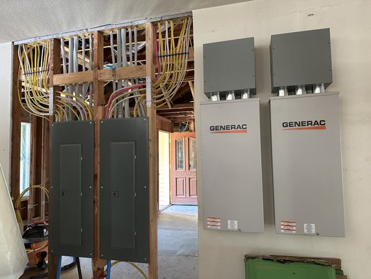 Whole House Re-wire - Re-wire of 4000sq st home. New 225Amp service. New 26kw Generac generator.