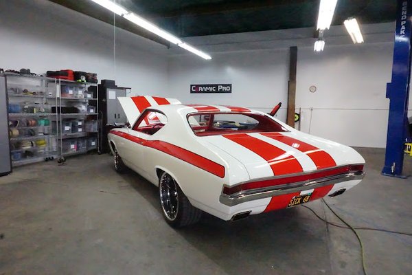 2016 SEMA #4 MSD Chevelle - Dave Kindig Bitchin' Rides TV Show - The 4th place winner at 2016 SEMA Las Vegas was Kindig's Bitchin' Rides TV show custom build.
In conjunction with MSD, my client has one intense Chevelle. The vehicle toured with MSD for 1 year after my preparation for 2016 SEMA and before delivery back to my client I poured a week into detailing it top to bottom, literally. Top to bottom, inside out. Everything. Correcting minor paint shrinkage, removing all inflicted defects from the year tour, polishing out all chrome and applying Ceramic Pro to everything. This is NOT the 1st vehicle I have done for Dave Kindig and several clients.
I have handled 4 now! All from the TV show Bitchin' Rides.
Call us today. 2016 SEMA #4 MSD Chevelle - Dave Kindig Bitchin' Rides TV Show - The 4th place winner at 2016 SEMA Las Vegas was Kindig's Bitchin' Rides TV show custom build.
In conjunction with MSD, my client has one intense Chevelle. The vehicle toured with MSD for 1 year after my preparation for 2016 SEMA and before delivery back to my client I poured a week into detailing it top to bottom, literally. Top to bottom, inside out. Everything. Correcting minor paint shrinkage, removing all inflicted defects from the year tour, polishing out all chrome and applying Ceramic Pro to everything. This is NOT the 1st vehicle I have done for Dave Kindig and several clients.
I have handled 4 now! All from the TV show Bitchin' Rides.
Call us today.