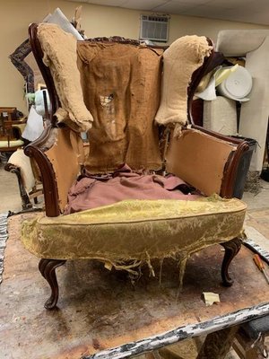 Wingback chair with Custom Channels. - A client had a very special chair to upholster. This chair was a family heirloom from her mother. We took it in and made it gorgeous and sturdy to last another lifetime and be passed down as a family heirloom through generations to come. Wingback chair with Custom Channels. - A client had a very special chair to upholster. This chair was a family heirloom from her mother. We took it in and made it gorgeous and sturdy to last another lifetime and be passed down as a family heirloom through generations to come.