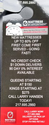 $1 Down Delivers - $1 Down Delivers! Save up to 80% off retail. Queens start at $99, Kings $275. $1 Down Delivers - $1 Down Delivers! Save up to 80% off retail. Queens start at $99, Kings $275.