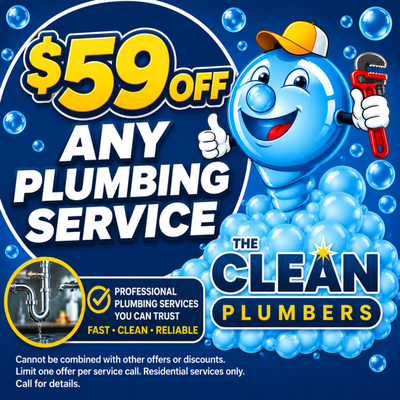 $59 Off Special - Call us today, we currently have a $59 off ANY plumbing service. $59 Off Special - Call us today, we currently have a $59 off ANY plumbing service.