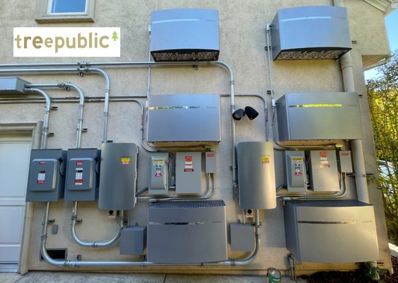 Whole Home Battery Systems - With over 2,000 batteries installed across sites that range from off-grid cabins in the boonies to stately mansions, and mission-critical data centers to mega-churches, Treepublic's elite energy storage system (ESS) field crews have accrued over 250 years of collective installation and project management experience handling some of the most complex installations in the United States.