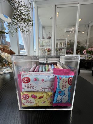 Kitkat promotion - Exciting news! We're launching a Limited Edition Sanrio KitKat promotion on Saturday, April 20th. Here are the details:

- Spend $20 or more and you can add a $8 handling fee for a bag of 6 mixed Sanrio characters KitKat.
- Spend $60 or more and you can add a $39 handling fee for a complete set of 28 different Sanrio characters KitKat.

Hurry, this promotion ends when supplies run out!